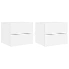 Wandgemonteerde nachtkastjes van bewerkt hout met LED-verlichting - Nachtkastjes