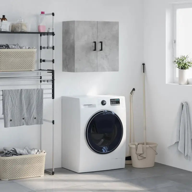 Wandkast van bewerkt hout voor een decoratief en praktisch interieur - Betongrijs / 1 - Opbergkasten & lockerkasten