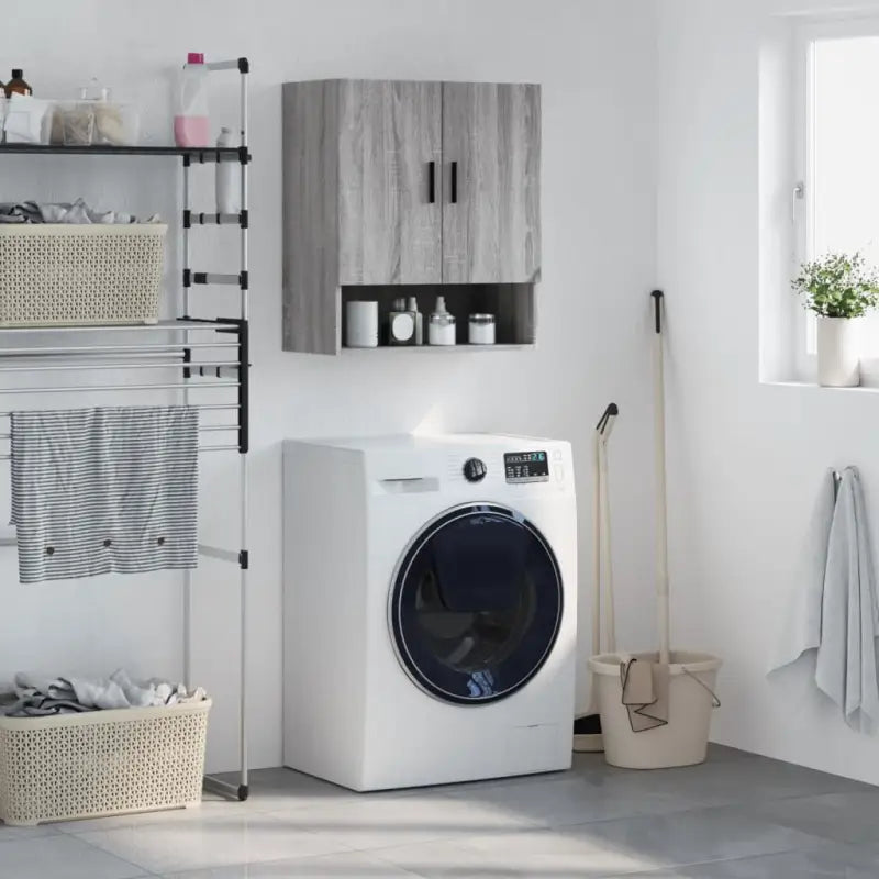 Wandkast van bewerkt hout voor stijl en functionaliteit in je interieur - Grijs sonoma / 1 - Opbergkasten & lockerkasten
