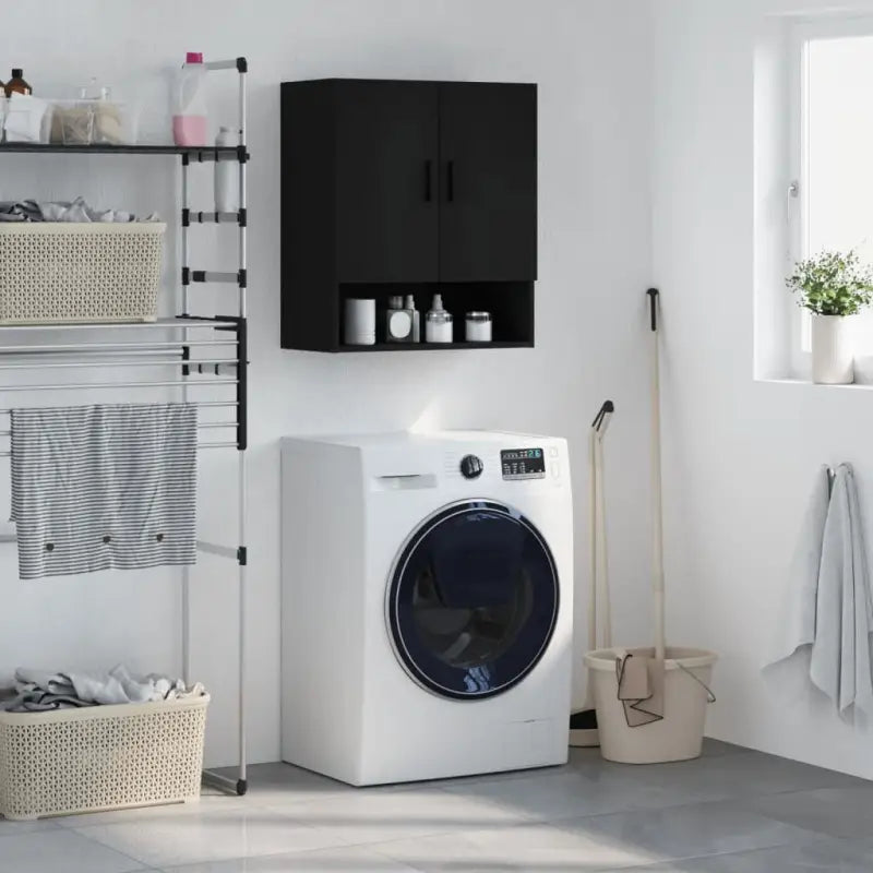 Wandkast van bewerkt hout voor stijl en functionaliteit in je interieur - Zwart / 1 - Opbergkasten & lockerkasten