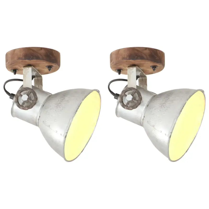 Wandlamp met zwarte afwerking en massief mangohout sfeerlicht - Zilver / 1 / 2 x enkele lamp - Lampen