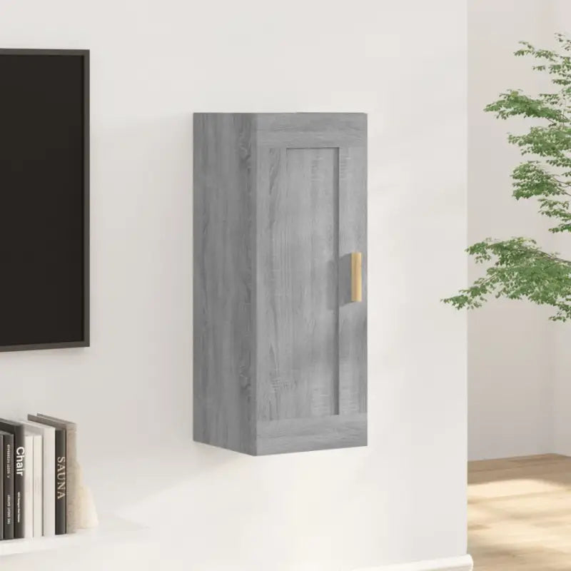 Wandplank in hoogglans wit van bewerkt hout voor jouw woonkamer - Grijs sonoma / 1 - Wandplanken