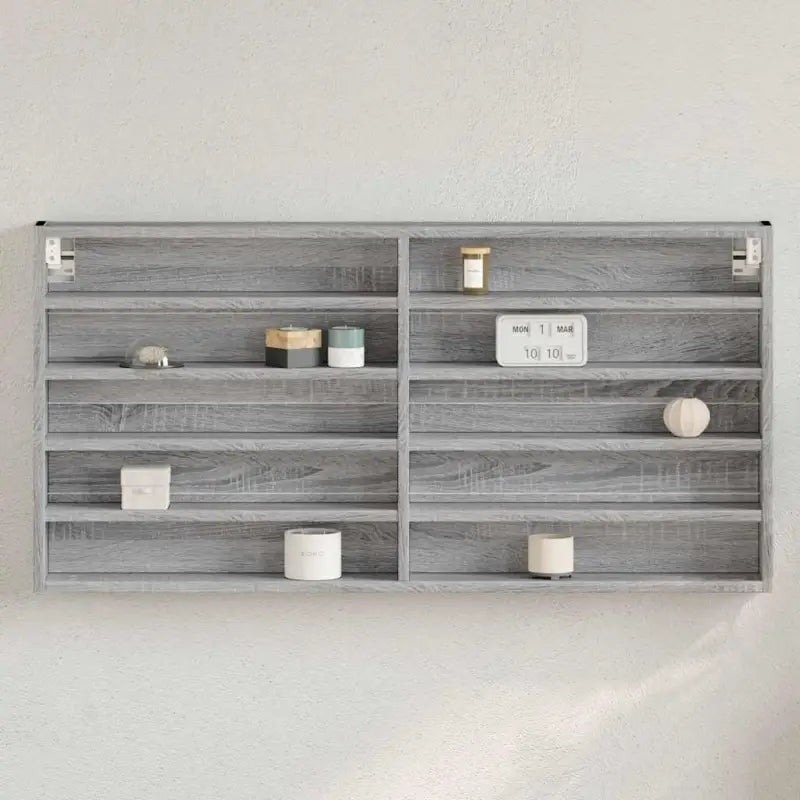 Wandplank van bewerkt hout in grijs sonoma voor modern interieur - Grijs sonoma / 100 x 8.5 x 50 cm / 1 - Wandplanken