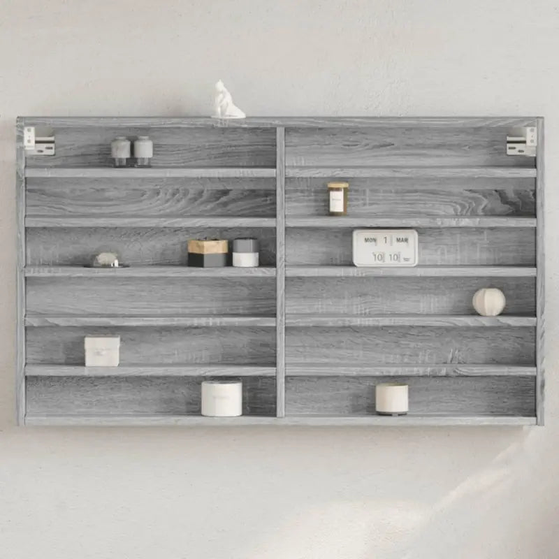 Wandplank van bewerkt hout in grijs sonoma voor modern interieur - Grijs sonoma / 100 x 8.5 x 58 cm / 1 - Wandplanken