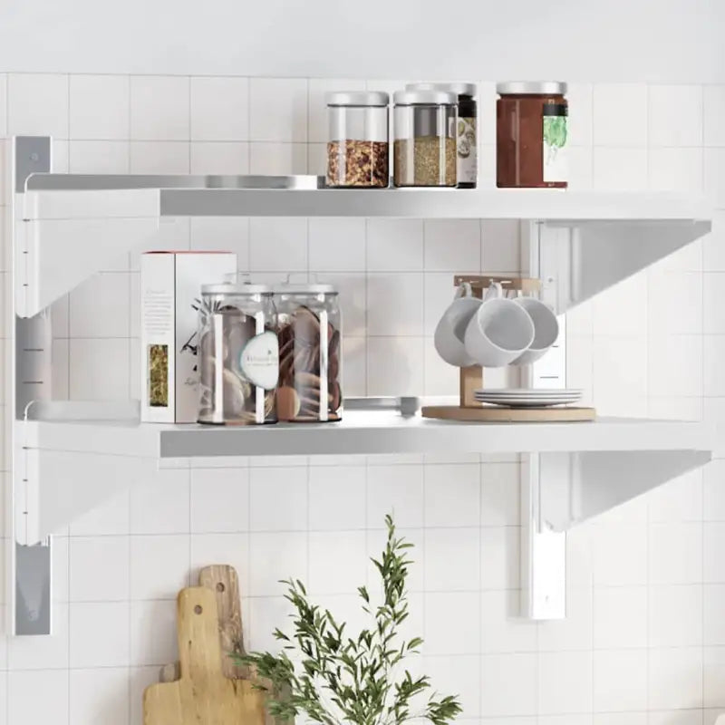 Wandplanken met verhoogde randen van roestvrijstaal for een duurzaam ontwerp - 75 x 40 x 60 cm / 1 - Wandplanken