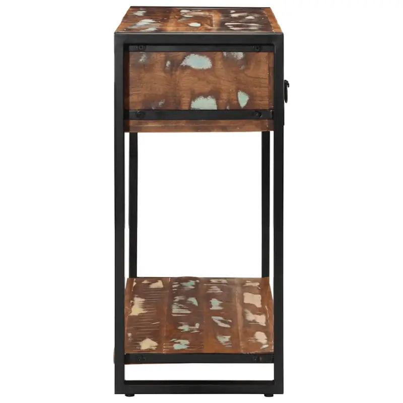 Wandtafel van massief gerecycled hout voor praktische opbergruimte - Consoletafels