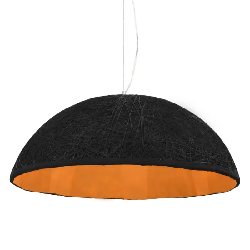 Warme sfeer met unieke hanglamp van kraftpapieren draad - Zwart en goud / Ø 70 cm / 1 - Lampen