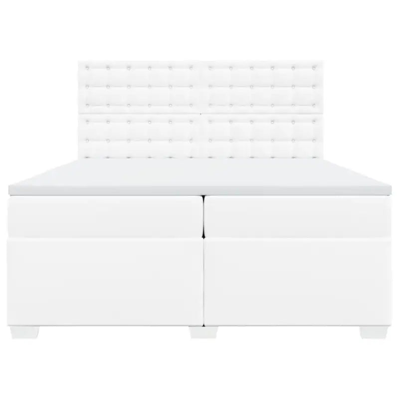 Wit materiaal boxspring met hoogte verstelbaar en massief grenenhout - Bedden & bedframes