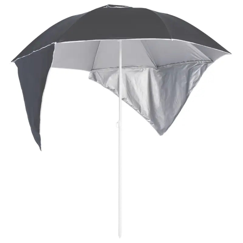 Zilverkleurige coating strandparasol met stalen frame voor UV-bescherming - Parasols en zonneschermen