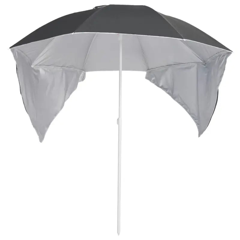 Zilverkleurige coating strandparasol met stalen frame voor UV-bescherming - Parasols en zonneschermen