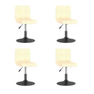 Zwart gepoedercoate draaibare eetkamerstoelen met fluweel bekleding - Crème / 4 - Eetkamerstoelen