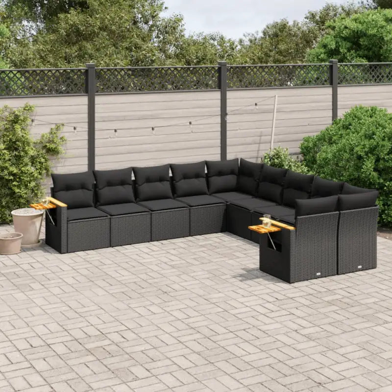 Zwart materiaal loungeset met gepoedercoat staal en comfortabele zitafmetingen - Zwart / Zonder tafel - Tuinsets