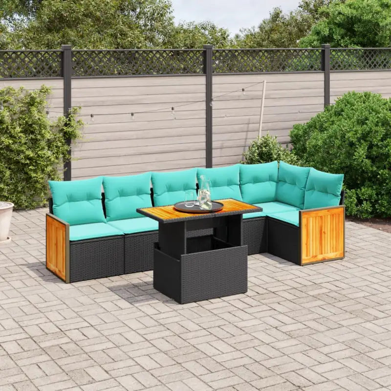 Zwart materiaal loungeset met gepoedercoat staal en comfortabele afmetingen - Zwart - Tuinsets