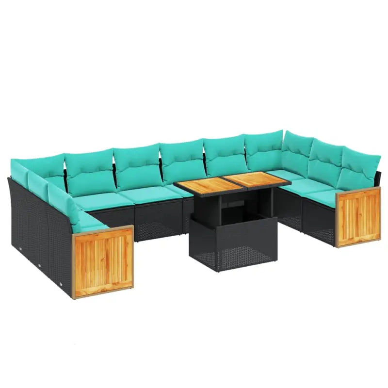 Zwart materiaal loungeset van gepoedercoat staal met comfortabele afmetingen - Tuinsets