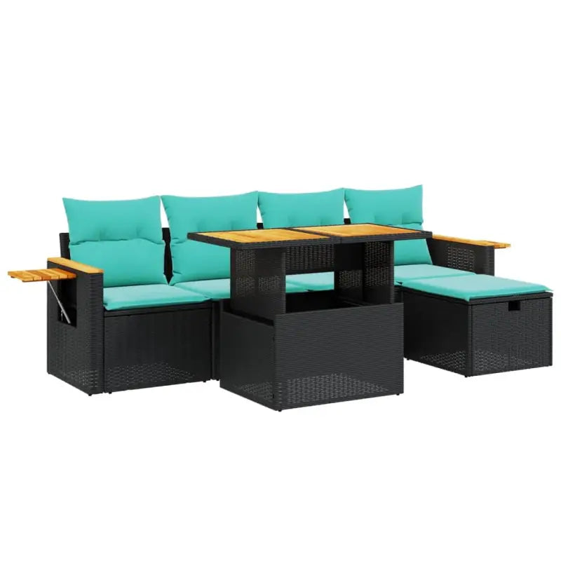 Zwart materiaal loungeset van gepoedercoat staal voor je tuin of terras - Tuinsets