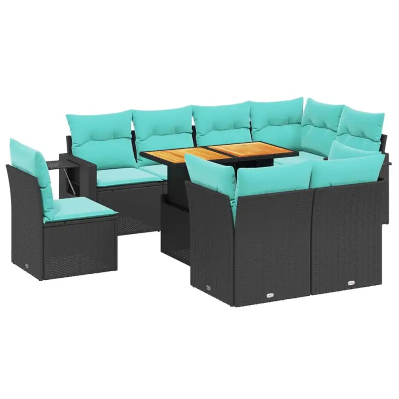 Zwart materiaal loungeset van gepoedercoat staal voor tuin en terras - Tuinsets