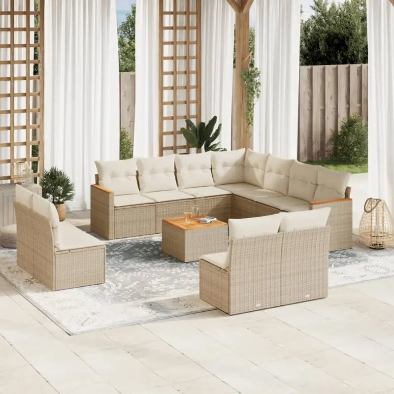 Zwarte tuinset met gepoedercoat staal voor comfortabel buiten zitten - Beige / Met tafel - Tuinsets