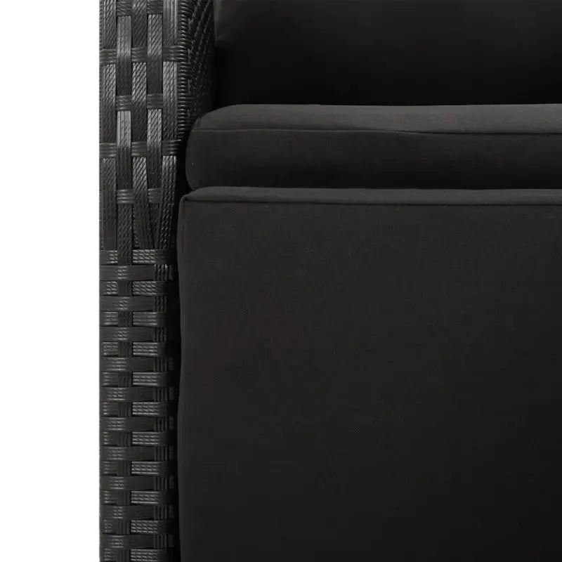 Zwarte tuintafelset met poly rattan materiaal en vulling voor elegant buitenplezier - Tuinsets