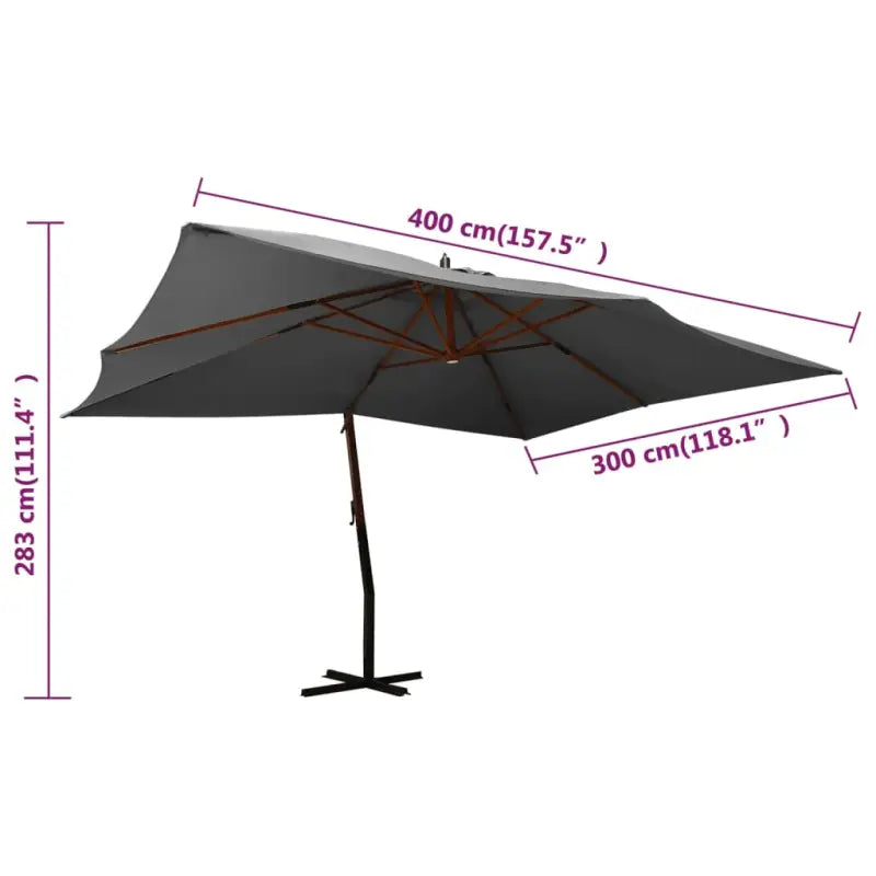 Zweefparasol met UV-bescherming en waterbestendige stof - Parasols en zonneschermen