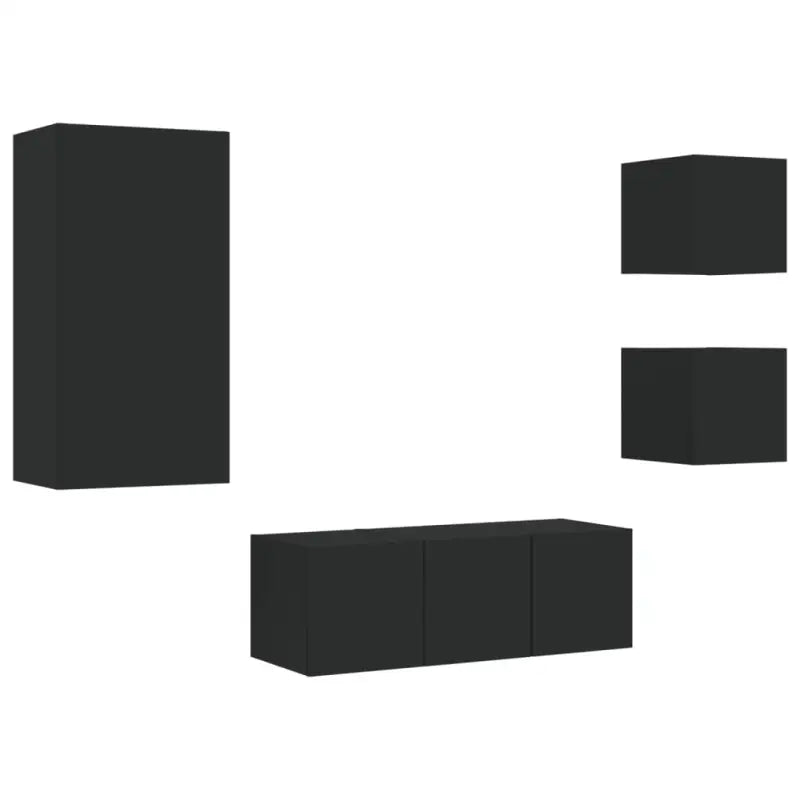 Zwevend TV-meubel met rgb led-verlichting en bewerkt hout - Tv-meubels