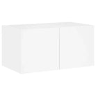 Zwevend tv-meubel met rgb led-verlichting en bewerkt hout - Tv-meubels