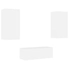 Zwevend tv-meubel met rgb led-verlichting en bewerkt hout - Tv-meubels