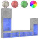 Zwevend tv-meubel van bewerkt hout met RGB LED-verlichting - Tv-meubels