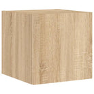 Zwevend Tv-Meubel van Bewerkt Hout met RGB LED-Verlichting - Tv-meubels