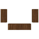 Zwevend tv-meubel van bewerkt hout met rgb led-verlichting - Tv-meubels