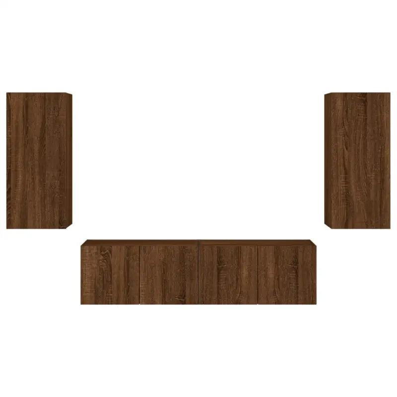 Zwevend tv-meubel van bewerkt hout met rgb led-verlichting - Tv-meubels