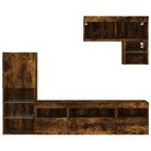 Zwevende tv-meubel met RGB LED-verlichting van bewerkt hout - Tv-meubels