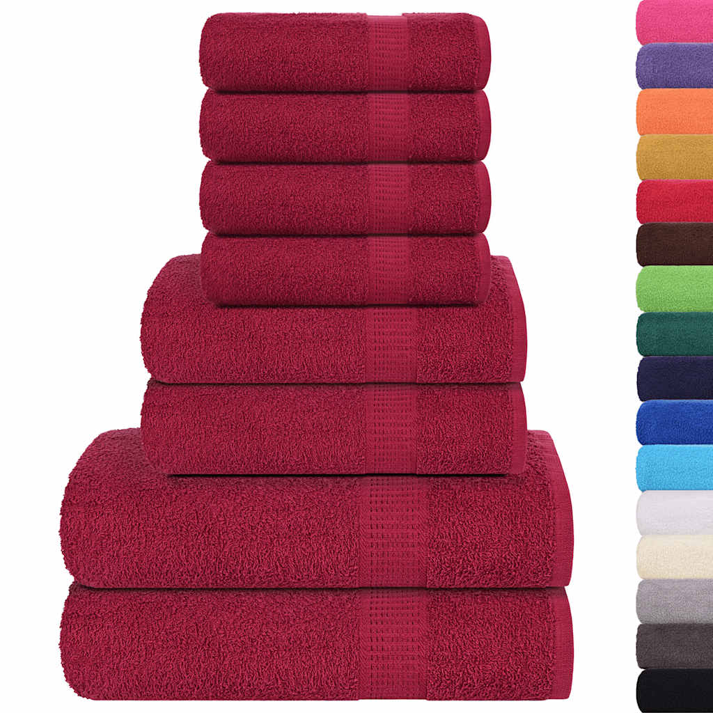 vidaXL 8-delige Handdoekenset 360 g/m² 100% katoen antracietkleurig - Aashly