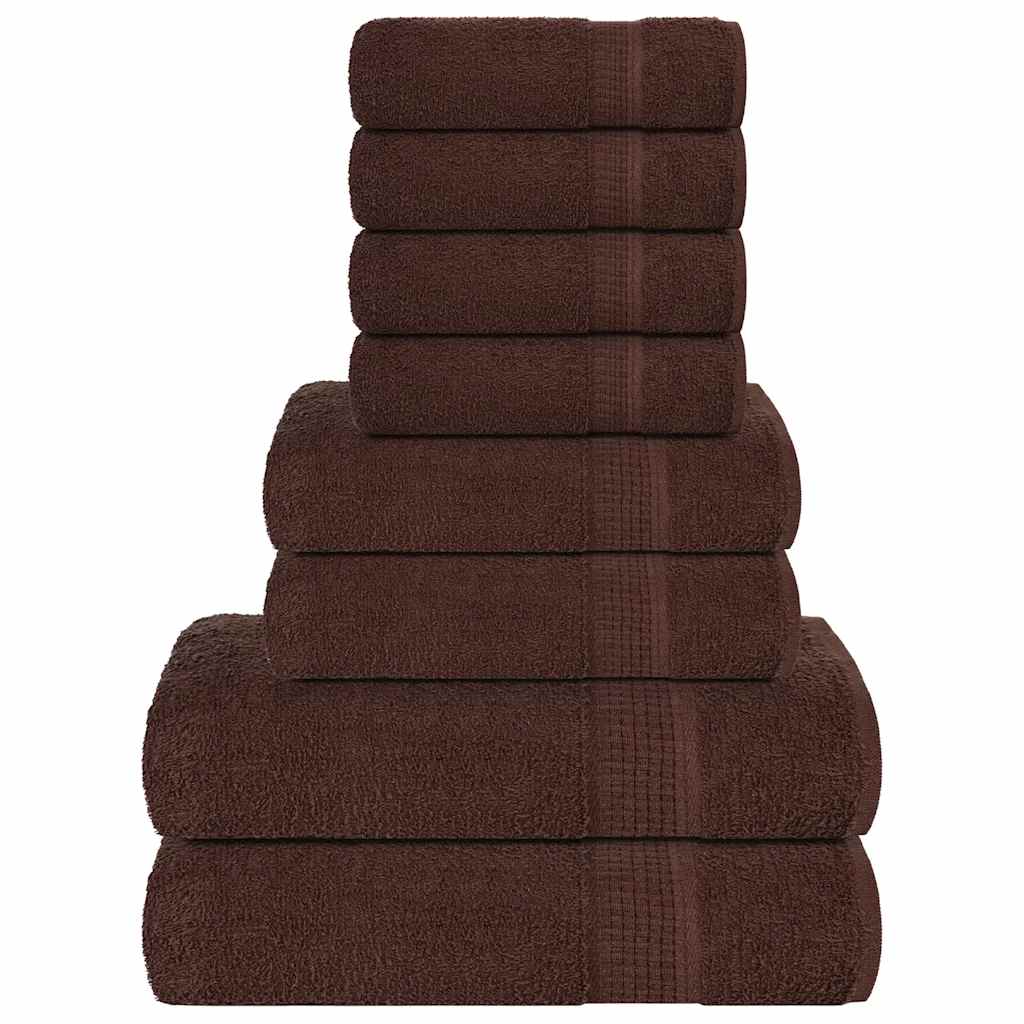 vidaXL 8-delige Handdoekenset 360 g/m² 100% katoen antracietkleurig - Aashly