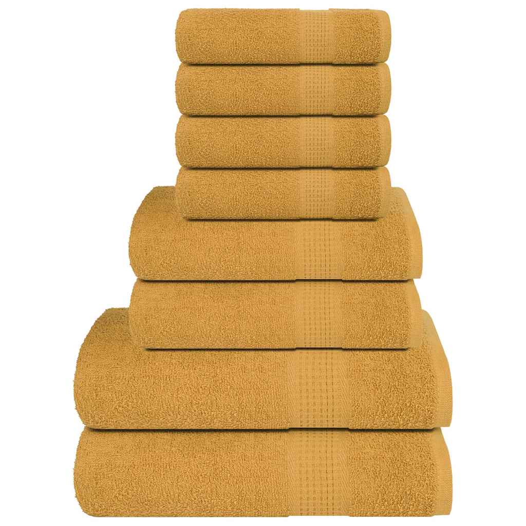 vidaXL 8-delige Handdoekenset 360 g/m² 100% katoen antracietkleurig - Aashly