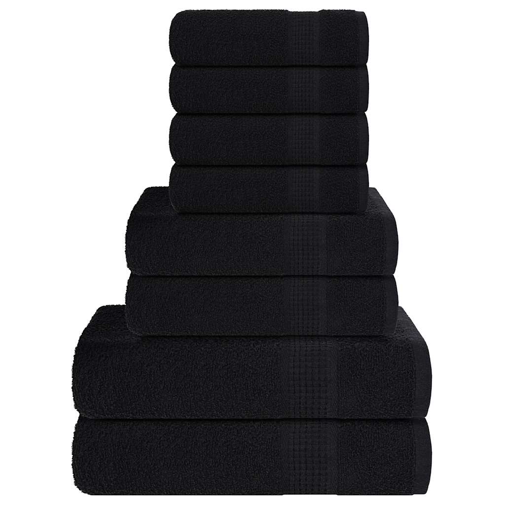 vidaXL 8-delige Handdoekenset 360 g/m² 100% katoen antracietkleurig - Aashly