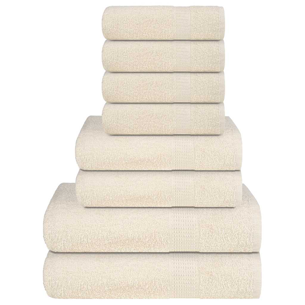 vidaXL 8-delige Handdoekenset 360 g/m² 100% katoen antracietkleurig - Aashly