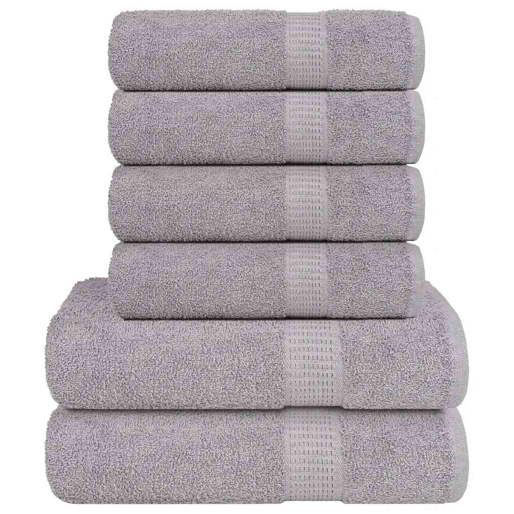vidaXL 6-delige Handdoekenset 360 g/m² 100% katoen marineblauw - Aashly
