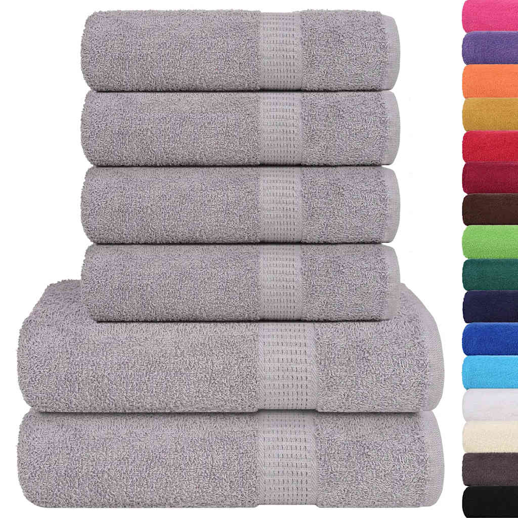 vidaXL 6-delige Handdoekenset 360 g/m² 100% katoen marineblauw - Aashly