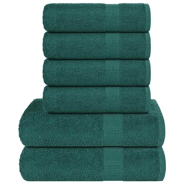 vidaXL 6-delige Handdoekenset 360 g/m² 100% katoen marineblauw - Aashly