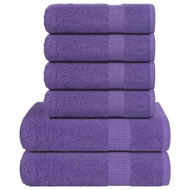 vidaXL 6-delige Handdoekenset 360 g/m² 100% katoen marineblauw - Aashly