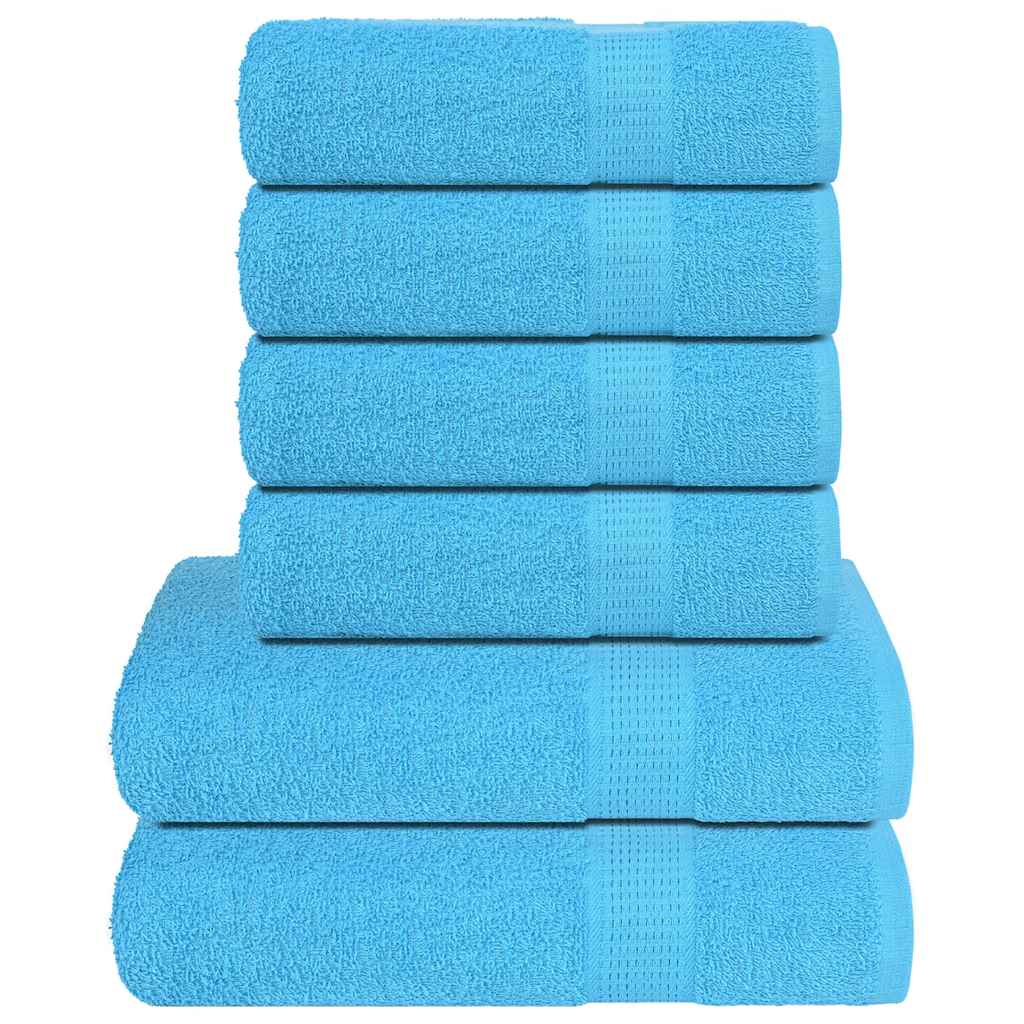 vidaXL 6-delige Handdoekenset 360 g/m² 100% katoen marineblauw - Aashly