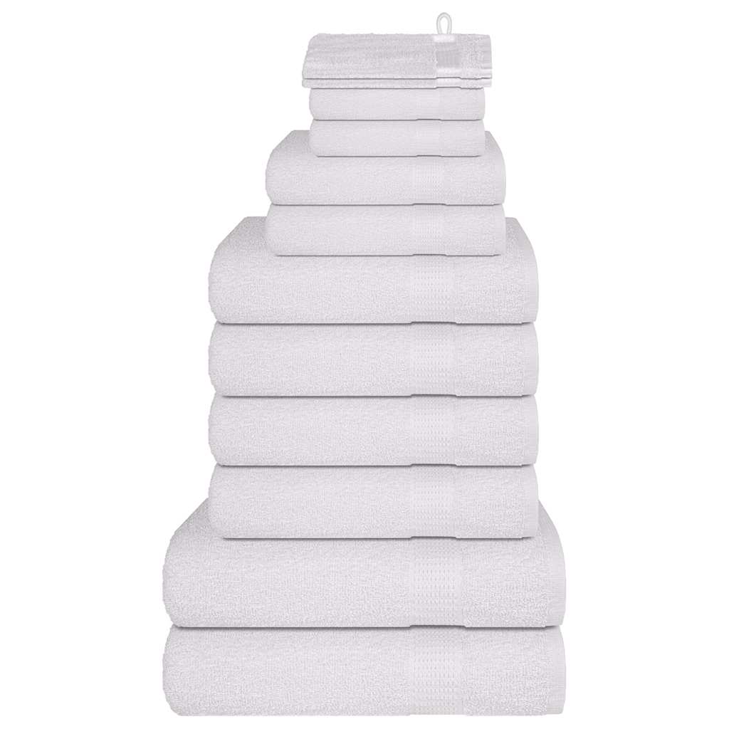 vidaXL 12-delige Handdoekenset 360 g/m² 100% katoen wit - Aashly