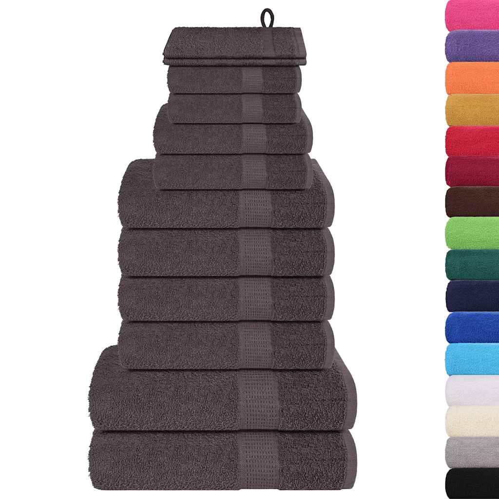 vidaXL 12-delige Handdoekenset 360 g/m² 100% katoen wit - Aashly