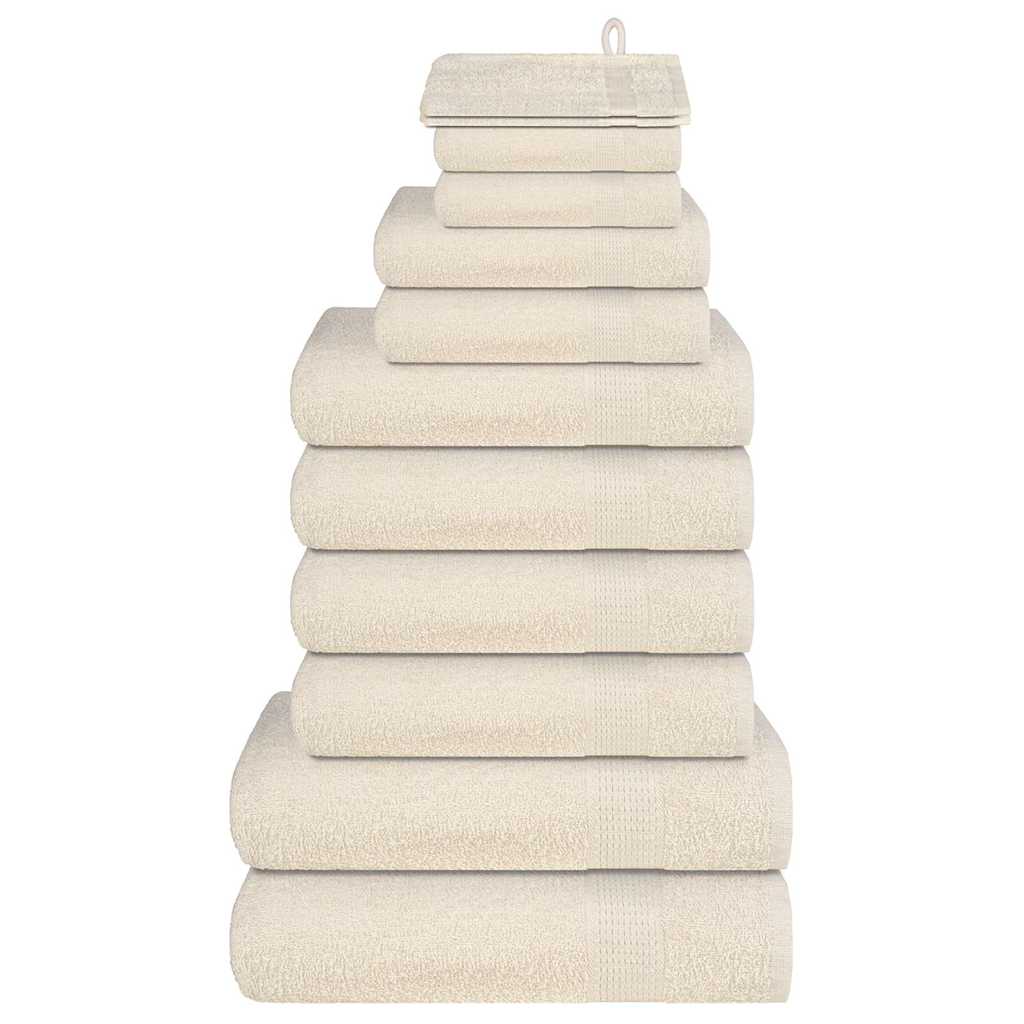 vidaXL 12-delige Handdoekenset 360 g/m² 100% katoen wit - Aashly