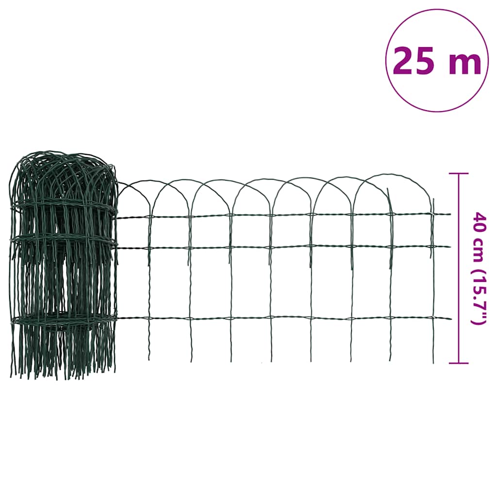 vidaXL Borderafscheiding 25x0,65 m gepoedercoat ijzer - Aashly