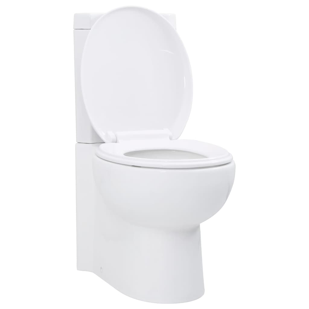 vidaXL Toilet hoekmodel keramisch wit - Aashly