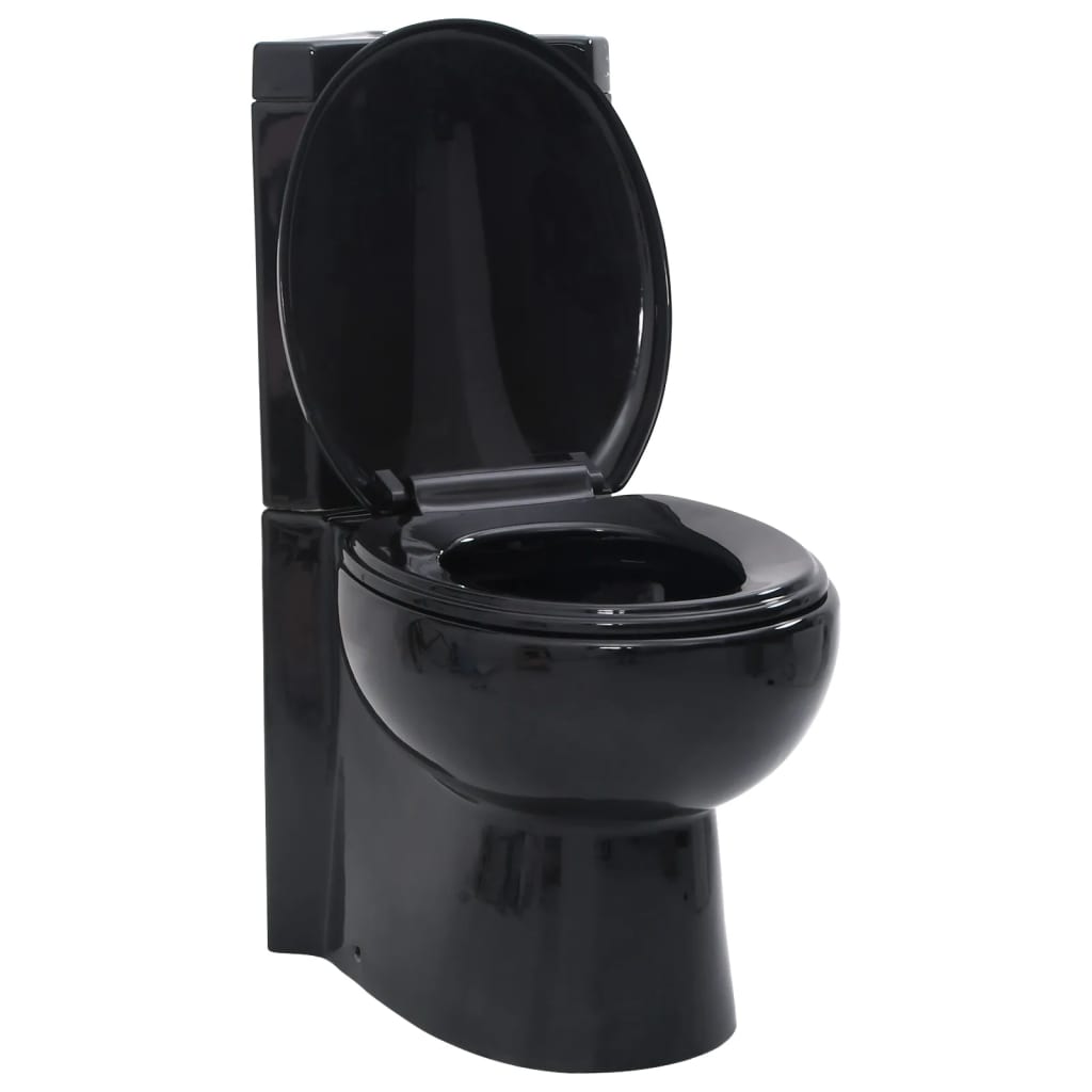 vidaXL Toilet hoekmodel keramisch wit - Aashly