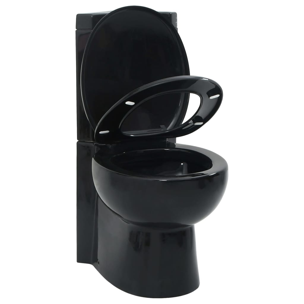 vidaXL Toilet hoekmodel keramisch wit - Aashly