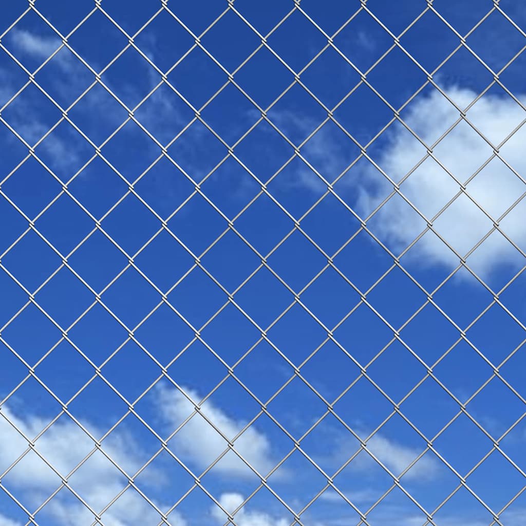 vidaXL Gaashek met palen 15x1 m gegalvaniseerd staal zilverkleurig