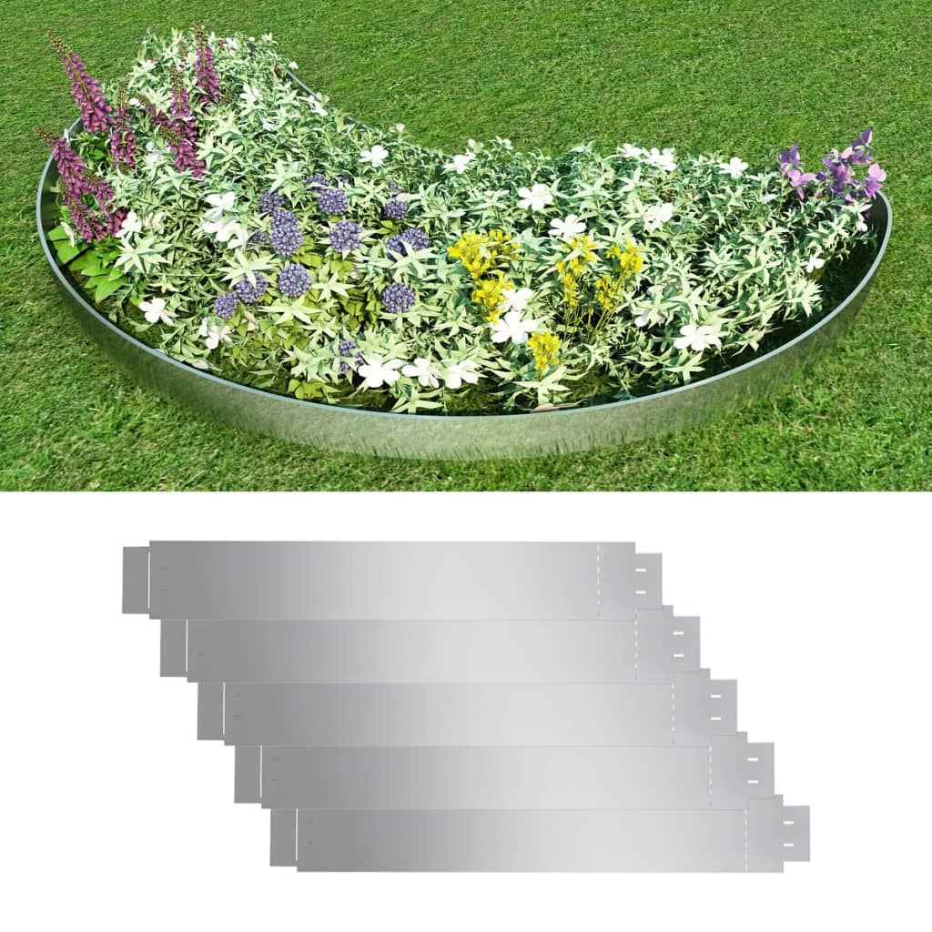 vidaXL 20 st Grasboord flexibel 100x14 cm gegalvaniseerd staal - Aashly